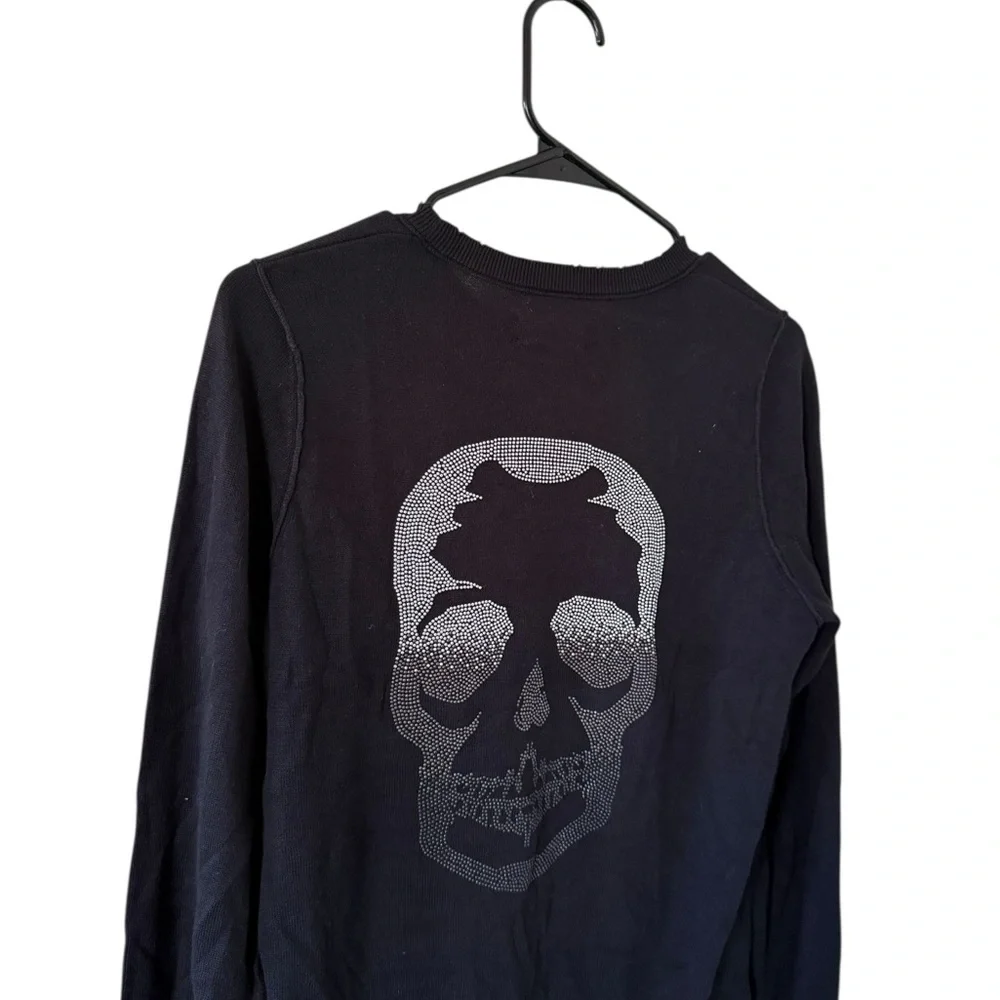 Zadig & Voltaire Miss Skull Degrade Studs Black Crewneck - Picture 7 of 9